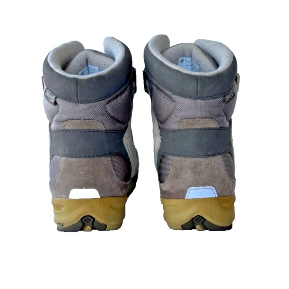 Columbia Nanuk Kids Winter Boots Brown Gray Insulated Hook & Loop Size 12 - Picture 3 of 11